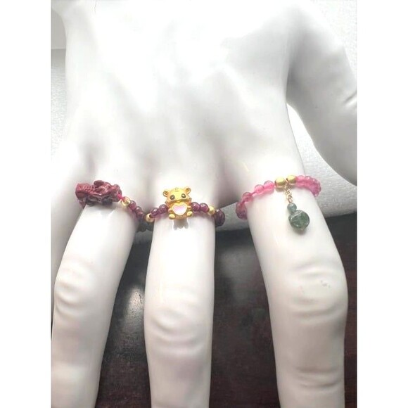 Genuine Beaded Stretch Ring - Your Choice - Picture 1 of 8